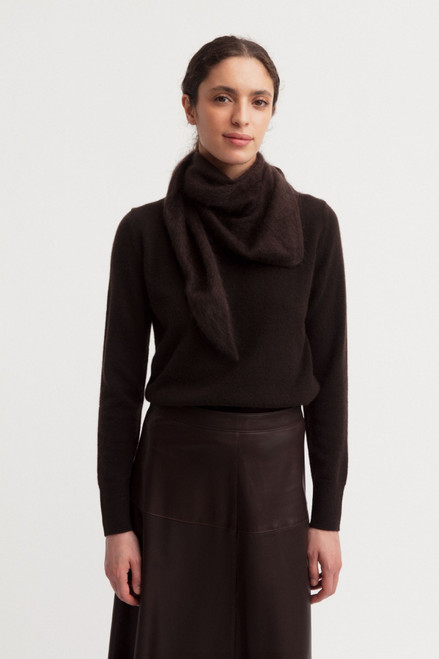 Iris Von Kasira Brushed Cashmere Scarf in Chocolate