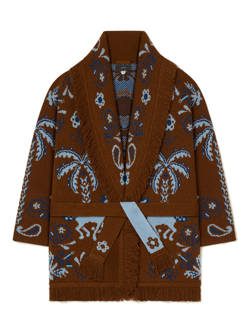 *COMING SOON* ALANUI Island Roots Foulard Cardigan in Tabacco/Onda, Size Medium