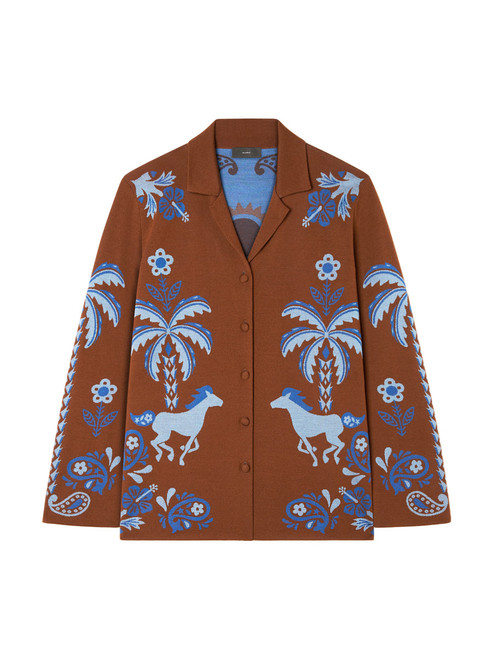 *COMING SOON* ALANUI Island Roots Foulard Shirt in Tabacco/Onda, Size Large