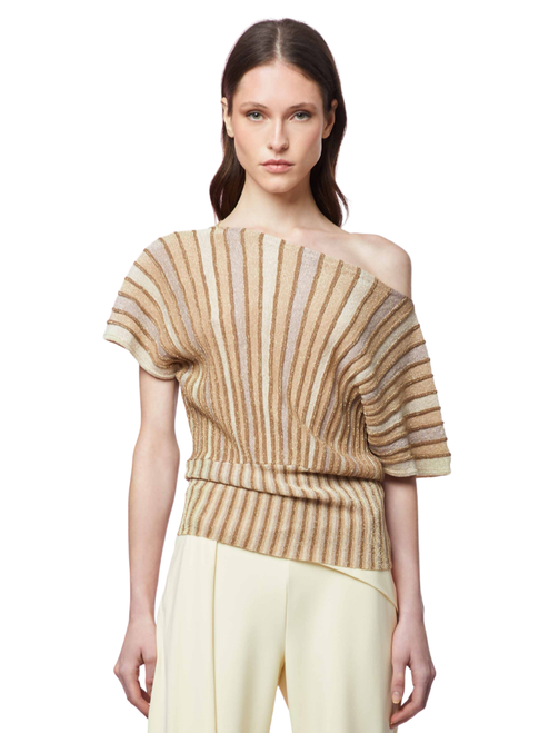 *COMING SOON* Chiara Boni La Petite Robe Estik Multi Star Dill Knit Top in Champagne, Size Small