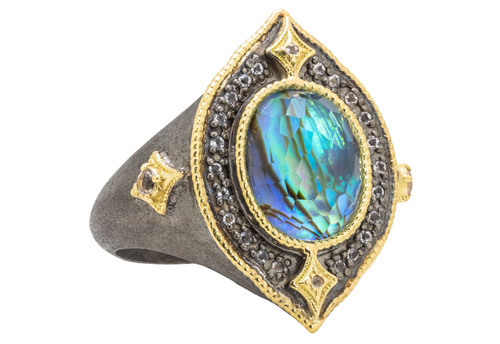 Armenta Blue Mother of Pearl Signet Ring
