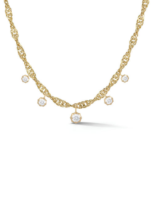 Jade Trau 18K Yellow Gold Charlie Diamond Necklace, 16"