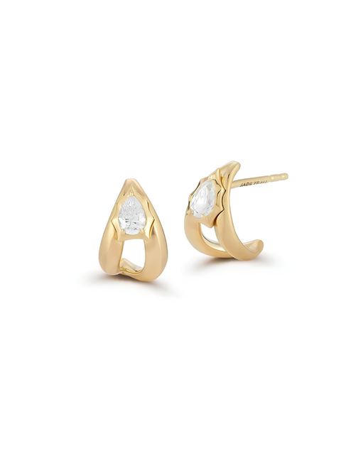 Jade Trau 18K Yellow Gold Spencer Diamond Small Hoop Earrings
