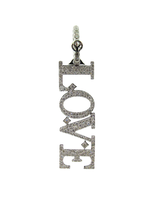 Loree Rodkin Pavé Vertical LOVE Pendant with Bail