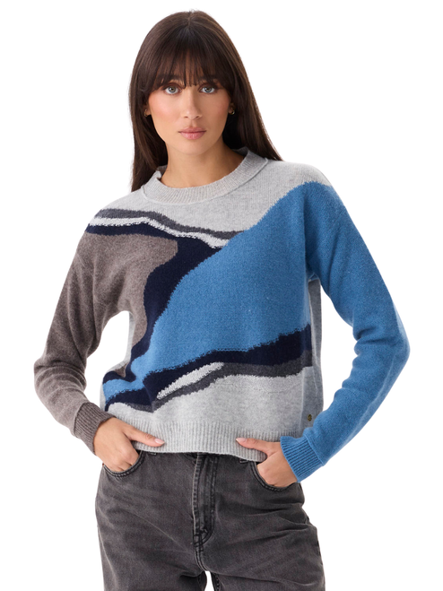 Mia Fratino Rhea Crewneck in Blue Mix Silver