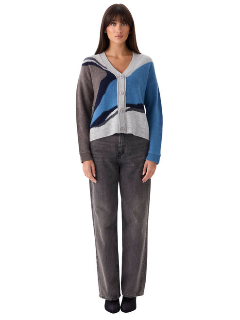 Mia Fratino Rhea Cardigan in Blue Mix Silver