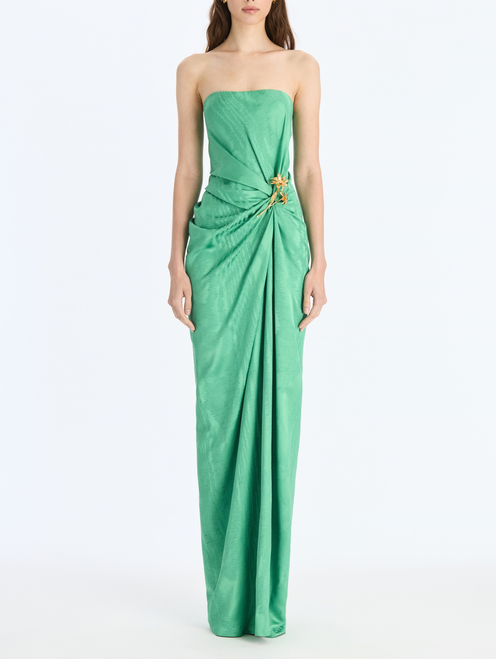 *VIRTUAL TRUNK SHOW* Oscar de la Renta Strapless Shantung Moire Jacquard Gown