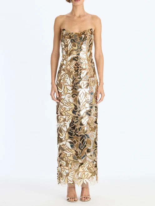 *VIRTUAL TRUNK SHOW* Oscar de la Renta Strapless Allover Embroidered Gown