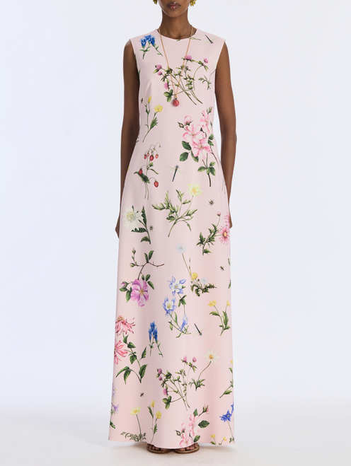 *VIRTUAL TRUNK SHOW* Oscar de la Renta Sleeveless Alpine Meadow Allover Wool Caftan