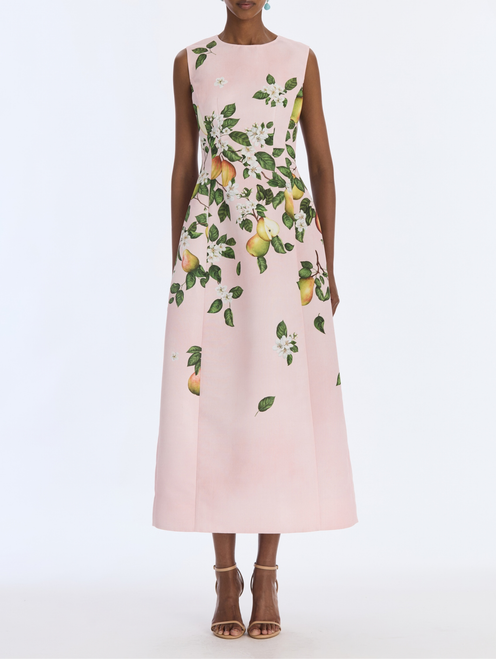 *VIRTUAL TRUNK SHOW* Oscar de la Renta Sleeveless Pears Degrade Faille Cocktail Dress