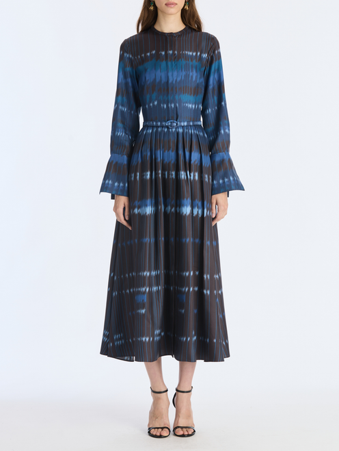 *VIRTUAL TRUNK SHOW* Oscar de la Renta Long Sleeve Abstract Houndstooth Twill Day Dress