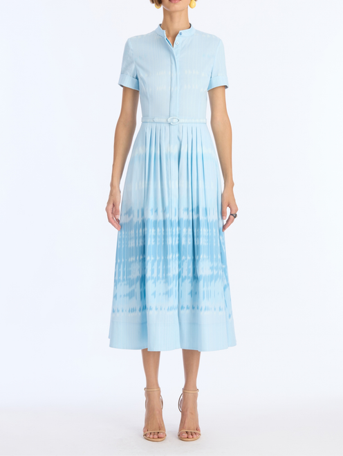 *VIRTUAL TRUNK SHOW* Oscar de la Renta Short Sleeve Abstract Houndstooth Cotton Day Dress
