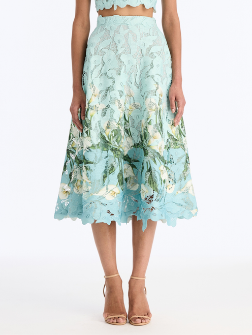 *VIRTUAL TRUNK SHOW* Oscar de la Renta Calla Lily Border Lace Skirt