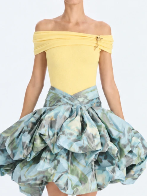 *VIRTUAL TRUNK SHOW* Oscar de la Renta Fully Fashioned Knit Off Shoulder Tank