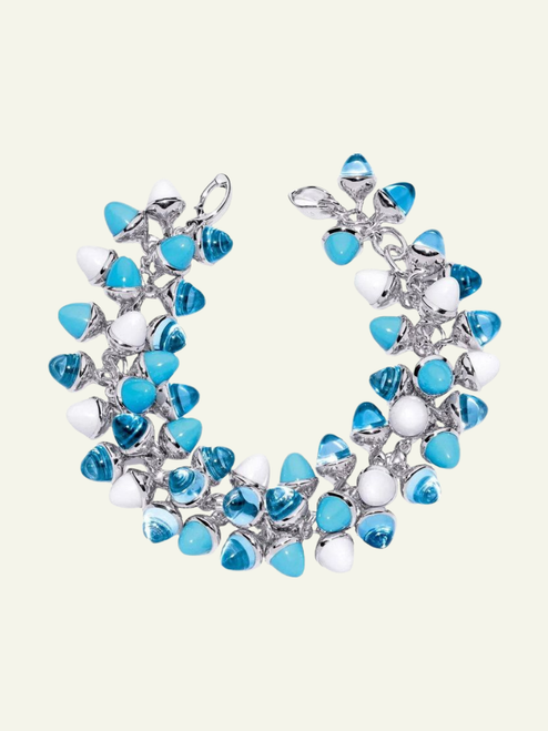 Tamara Comolli 18K White Gold Mikado Flamenco Bracelet in "Breeze"