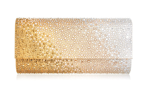 Judith Leiber Couture Perry Crystal Caviar in Gradient Golden