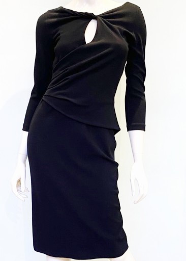 Chiara Boni La Petite Robe Kelcie Crepe Dress in Black, Size 44/46
