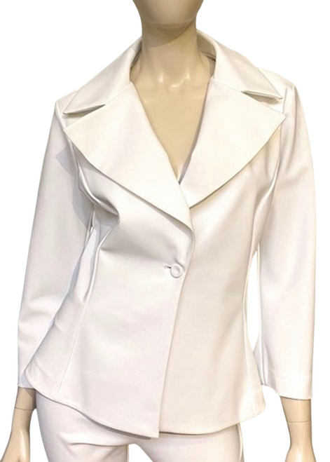 Chiara Boni La Petite Robe Gegena Jacket in White, Size 50/52