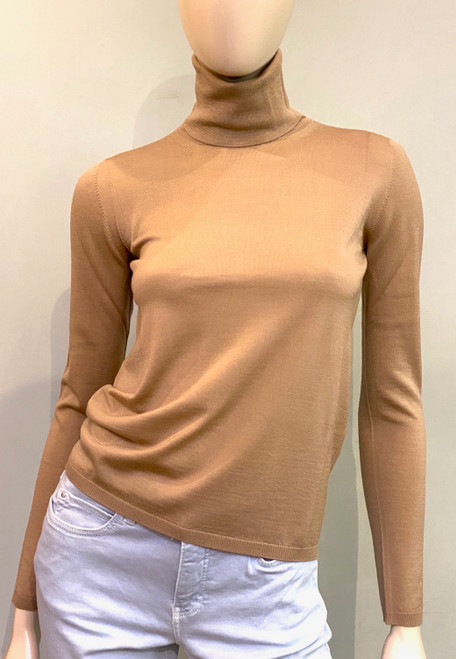Max Mara Trine Top in Camel, Size Small