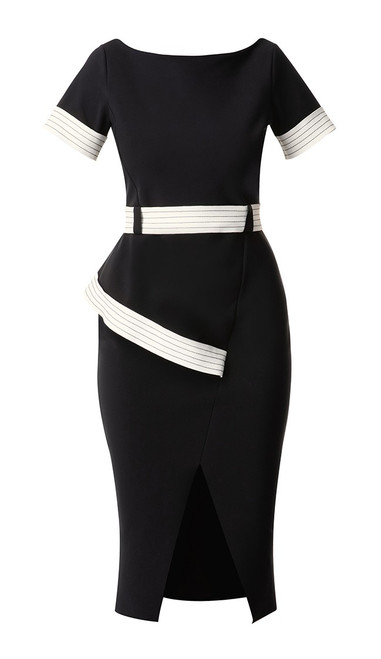 Chiara Boni La Petite Robe Ocrisia Asymmetric Biocolor Dress, Size 42