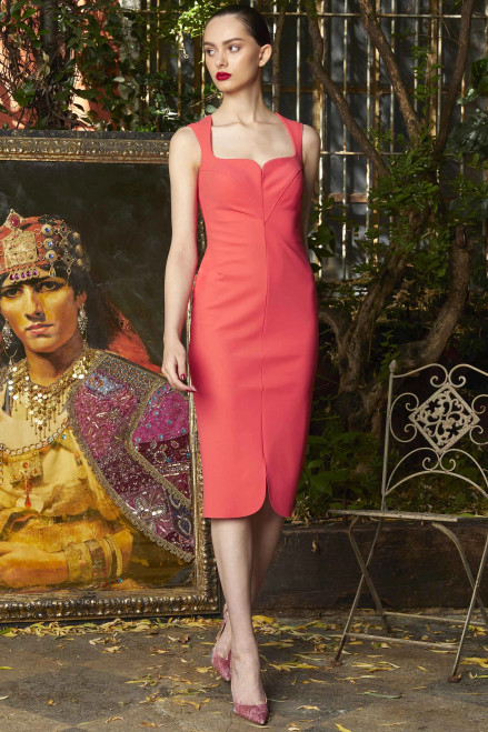 Chiara Boni La Petite Robe Tarcilarette Dress in Persimmon, Size 40