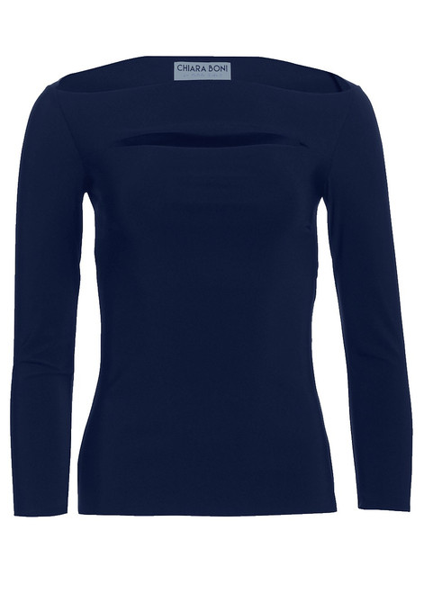 Chiara Boni La Petite Robe Katy Top in Blu Notte, Size 44