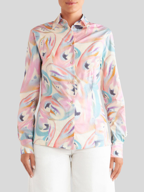 Etro Cotton Shirt with Butterfly Wing in Beige, Size 46