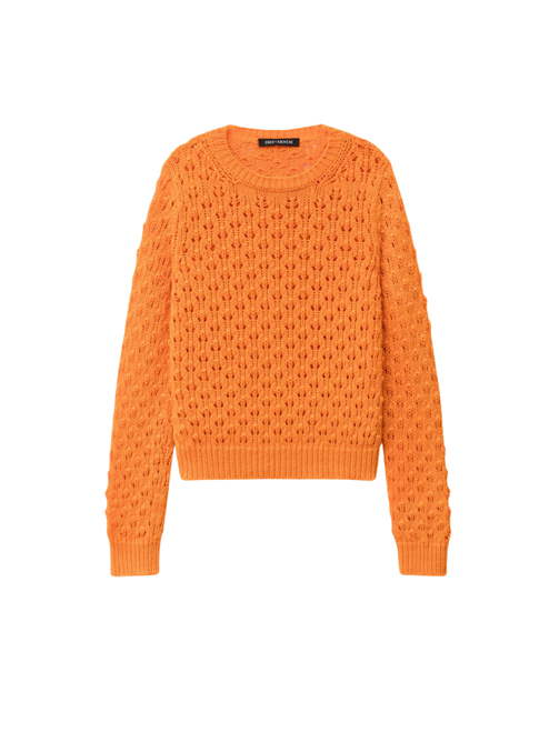 Iris Von Arnim Pam Stonewashed Cashmere Sweater in Mandarine, Size X-Small