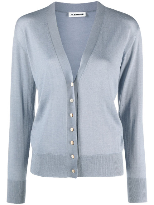 Jil Sander Boyfriend Fit Cardigan in Light Pastel Blue, Size 34 (4 US)