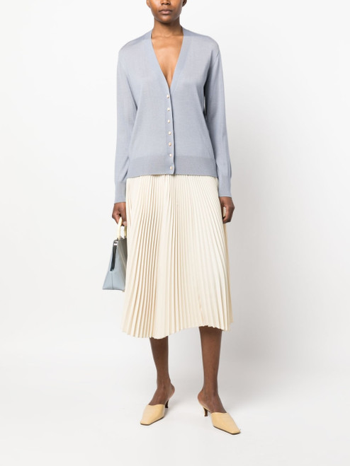 Jil Sander Boyfriend Fit Cardigan in Light Pastel Blue, Size 34 (4 US)