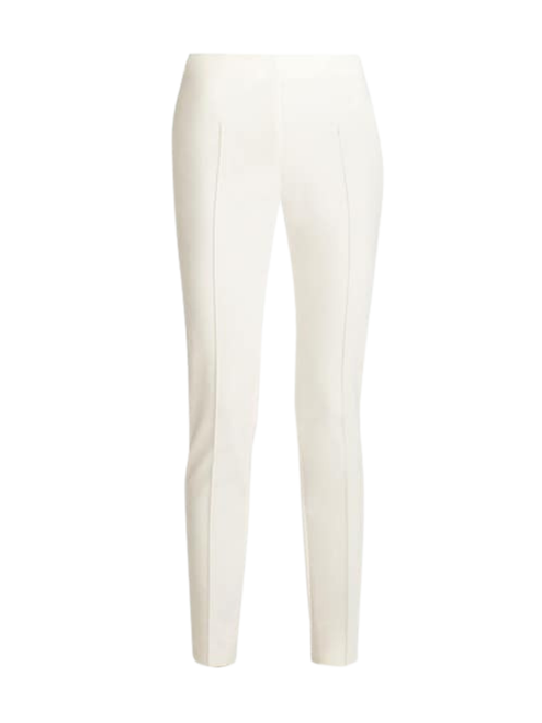 Akris Melissa Slim Leg Cotton Stretch Pants in Off White
