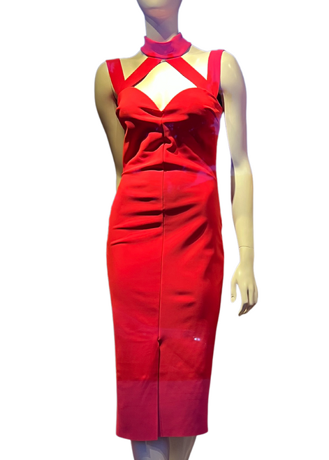 Chiara Boni La Petite Robe Shams Dress in Passion, Size 40/42