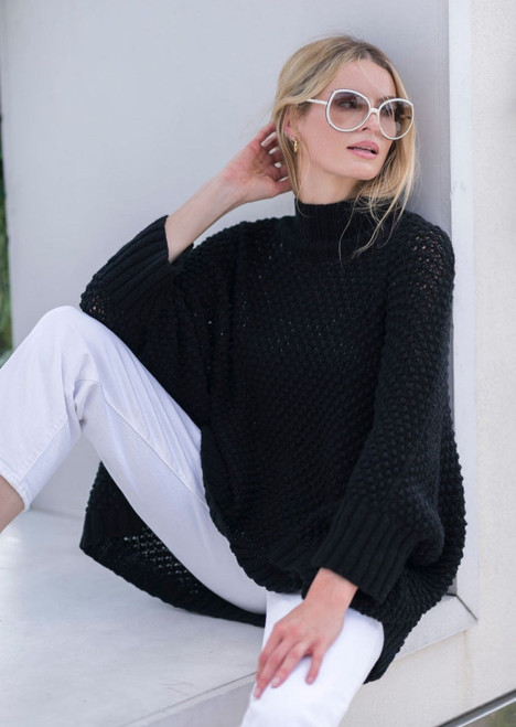 Hania Greta Poncho in Black
