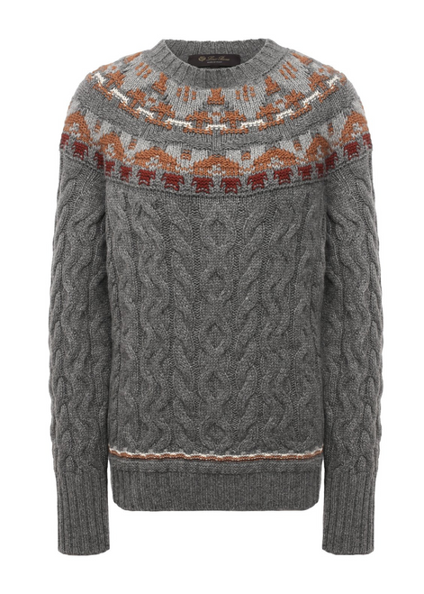 Loro Piana Women's Achillea Cashmere Sweater in Fantasy Café Au Lait Melange, Size Large