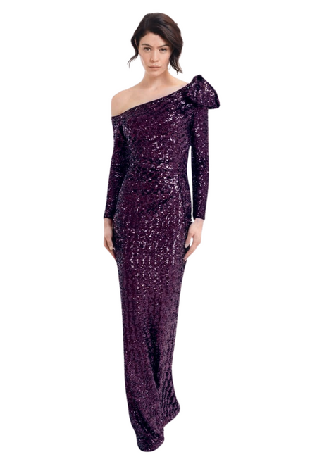 *VIRTUAL TRUNK SHOW* Chiara Boni La Petite Robe Deysi Paillettes Long Gown in Pomace