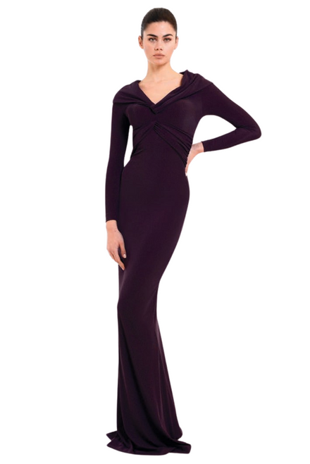 *VIRTUAL TRUNK SHOW* Chiara Boni La Petite Robe Fiaba Slinky Long Gown in Pomace