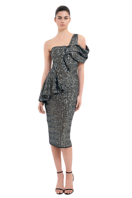 *VIRTUAL TRUNK SHOW* Chiara Boni La Petite Robe Ardena Paill ZP Dress in Dark Silver