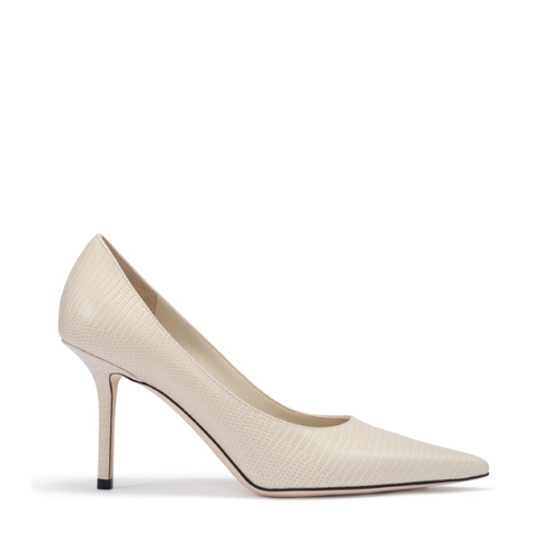 Jimmy Choo Love 85 Leather Printed Pumps in Bamboo, Size 40