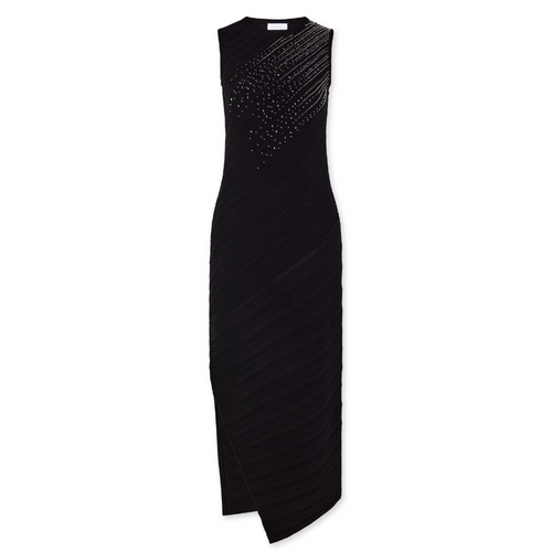 Rabanne Sleeveless Embellished Dress in Black/Silver, Size Small