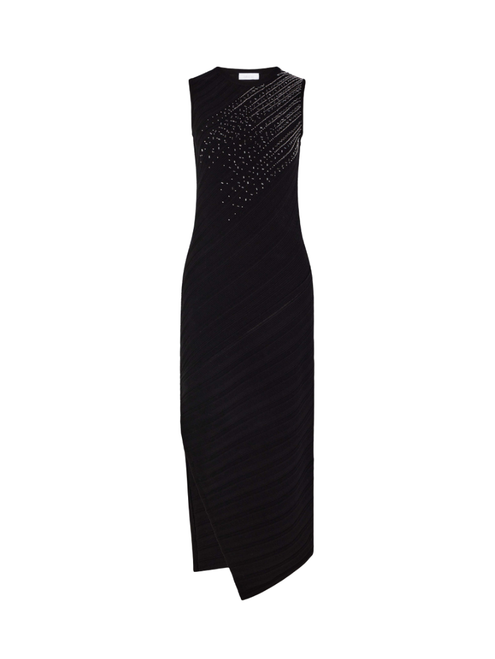 Rabanne Sleeveless Embellished Dress in Black/Silver, Size Small
