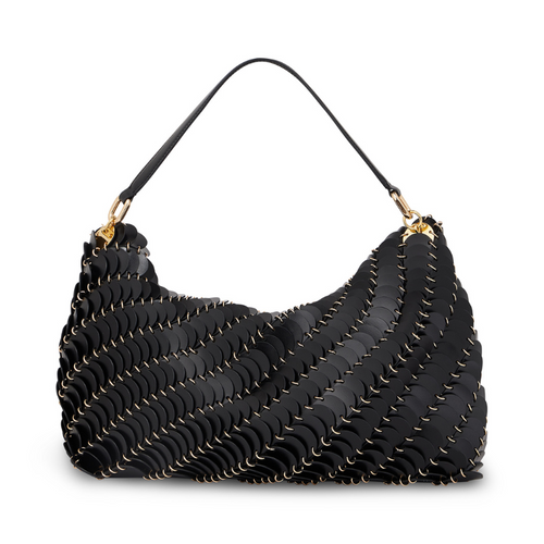Rabanne Leather Shoulder Bag in Black