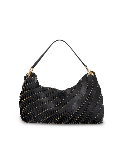 Rabanne Leather Shoulder Bag in Black