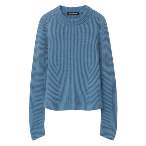 Iris Von Arnim Calais Stonewashed Cashmere Sweater in Lake, Size Medium