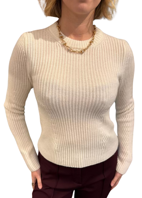 Iris Von Arnim Calais Stonewashed Cashmere Sweater in Ecru, Size Medium
