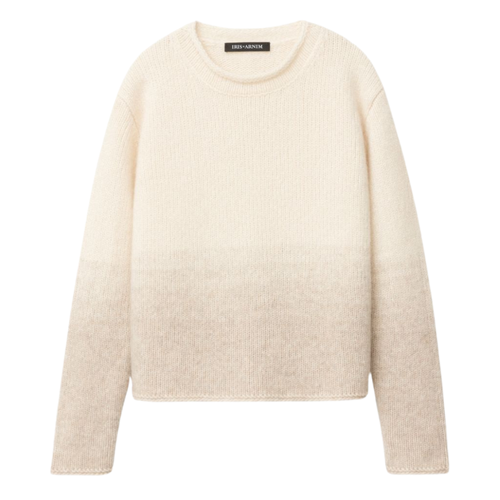 Iris Von Arnim Vascara Degradé Cashmere-Silk Sweater in Ecru/Alabaster