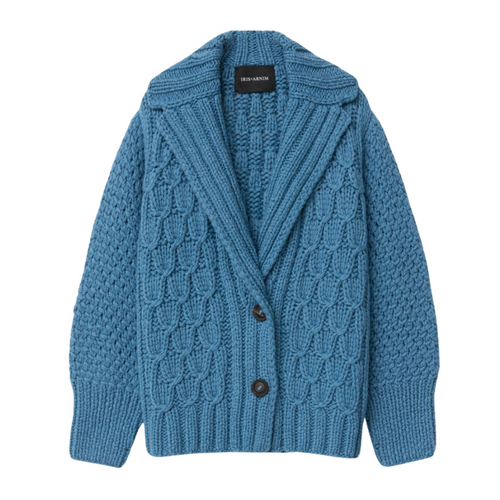 Iris Von Arnim Hampton Cashmere Jacket in Lake, Size Medium/Large