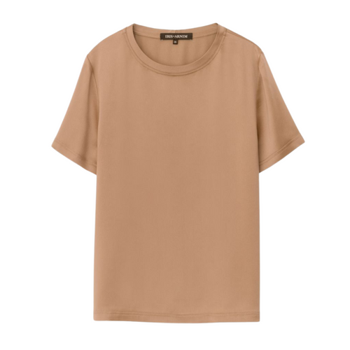 Iris Von Arnim Avalon Silk T-Shirt in Camel