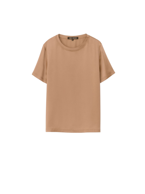 Iris Von Arnim Avalon Silk T-Shirt in Camel