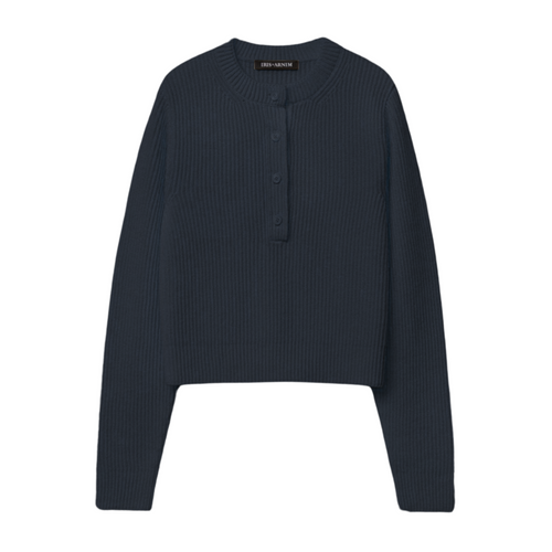 Iris Von Arnim Gabo Stonewashed Cashmere Sweater in Navy, Size X-Small