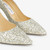 Jimmy Choo Romy 85 Coarse Glitter Fabric Pumps in Champagne, Size 42